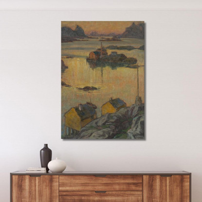 Una Notte D'Agosto. Studio Dalla Norvegia Settentrionale Anna Boberg abb8 quadro stampato su tela
