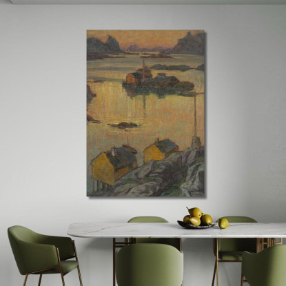 Una Notte D'Agosto. Studio Dalla Norvegia Settentrionale Anna Boberg abb8 quadro stampato su tela