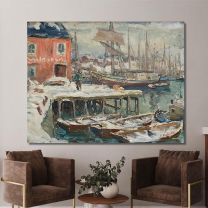 Jetty Lofoten. Studio Dalla Norvegia Settentrionale Anna Boberg abb20 quadro stampato su tela