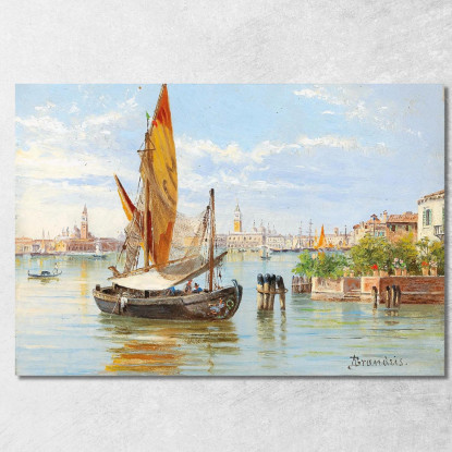 Barche De Pesche Venezia Antonietta Brandeis abn7 quadro stampato su tela