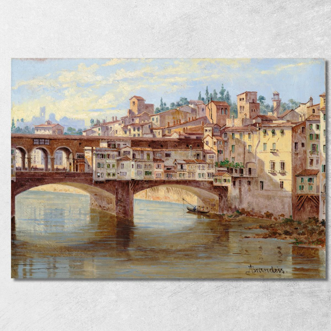 Firenze Ponte Vecchio Antonietta Brandeis abn17 quadro stampato su tela