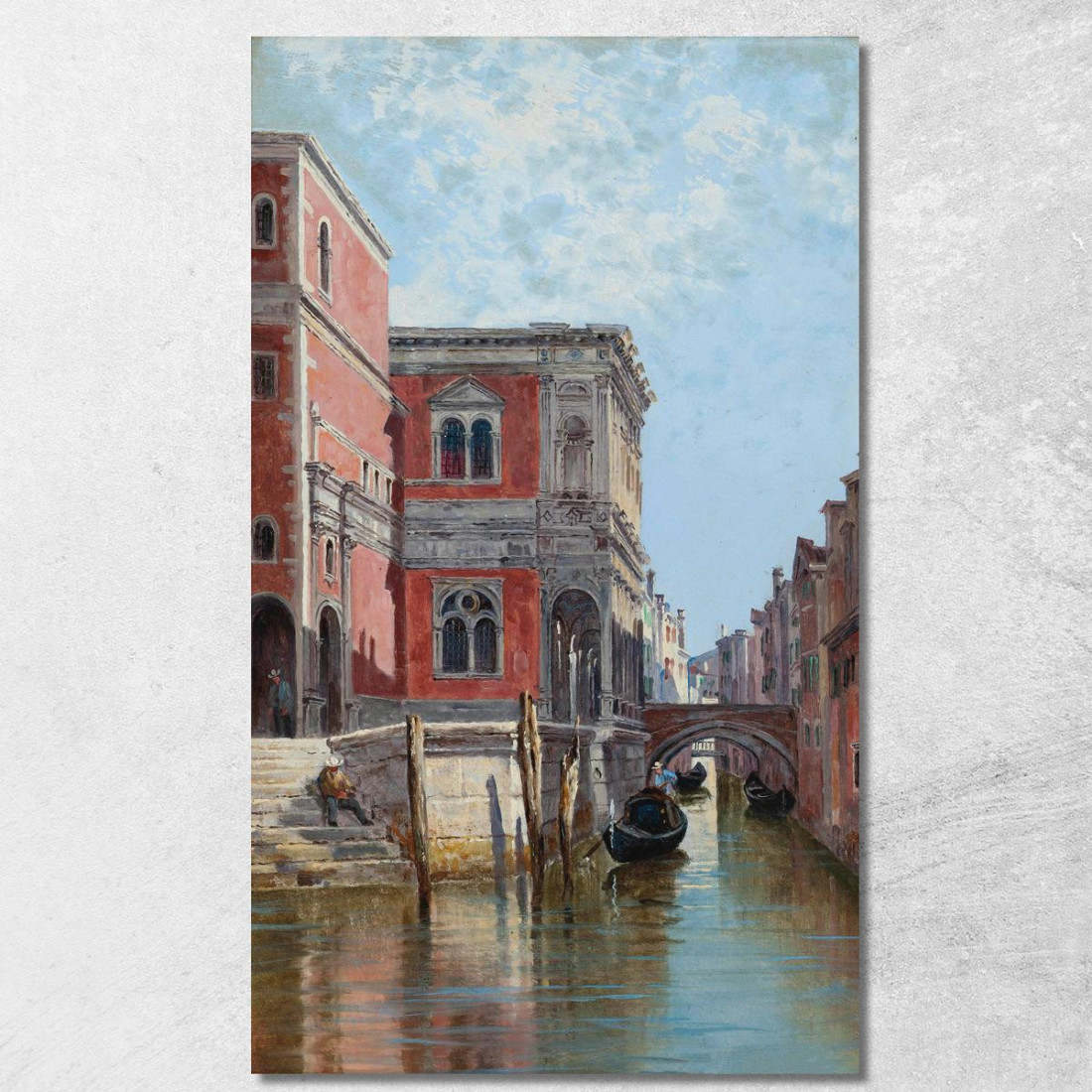 Gondolieri Su Un Canale Veneziano Antonietta Brandeis abn18 quadro stampato su tela Gondolieri Su Un Canale Veneziano Antonietta Brandeis abn18 quadro stampato su tela