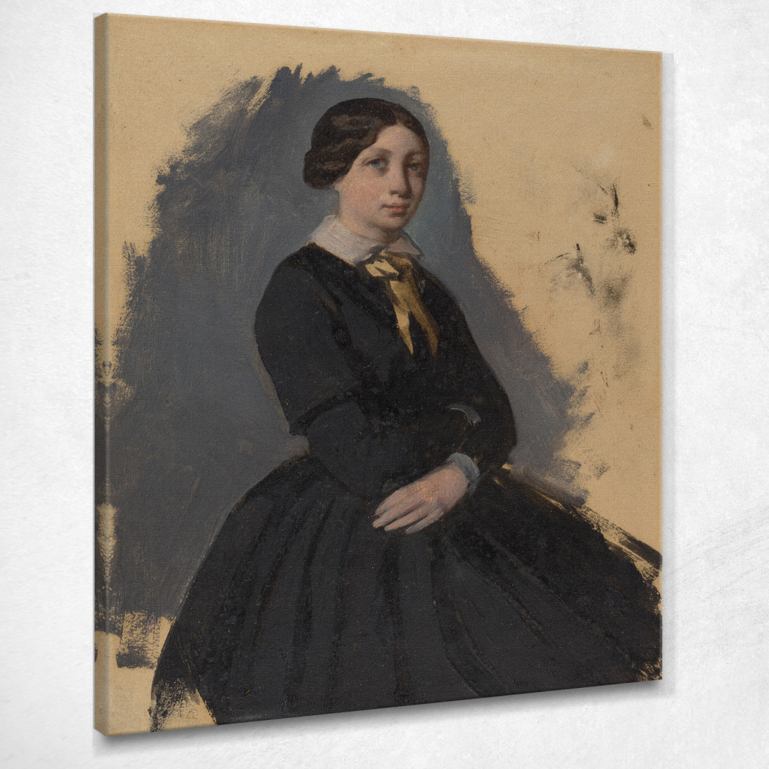 Giovane Donna In Nero 1861 Edgar Degas edg90 quadro stampato su tela Giovane Donna In Nero 1861 Edgar Degas edg90 quadro stampato su tela