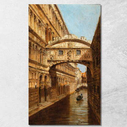 Venice Le Ponte Dei Sospiri Venezia Antonietta Brandeis abn53 quadro stampato su tela