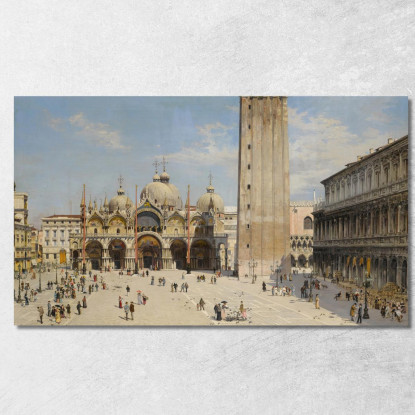 Venezia Una Vista Di Piazza San Marco Antonietta Brandeis abn60 quadro stampato su tela