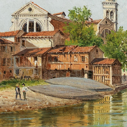 Saint Trovaso Venice' Antonietta Brandeis abn62 quadro stampato su tela