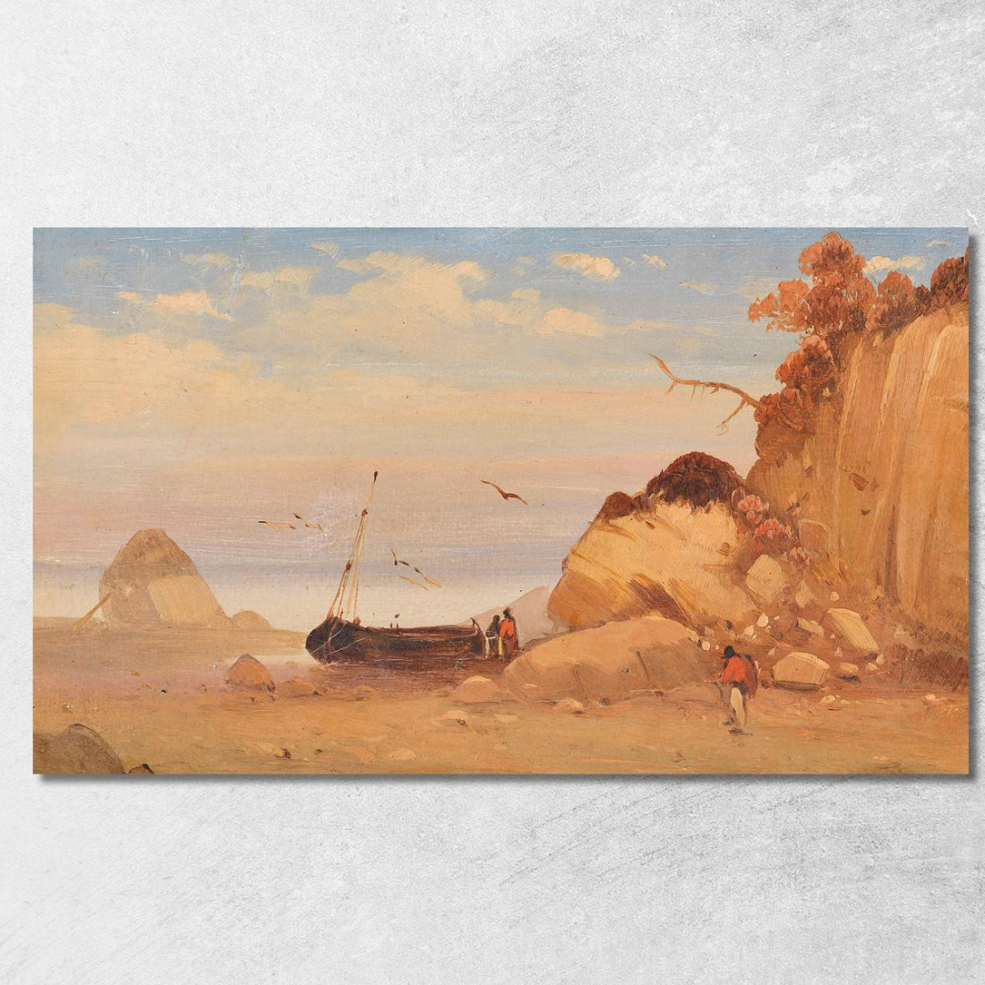 Attribuito Ai Pescatori Sulla Spiaggia Del Mar Baltico Carl Blechen cbc25 quadro stampato su tela Attribuito Ai Pescatori Sulla Spiaggia Del Mar Baltico Carl Blechen cbc25 quadro stampato su tela