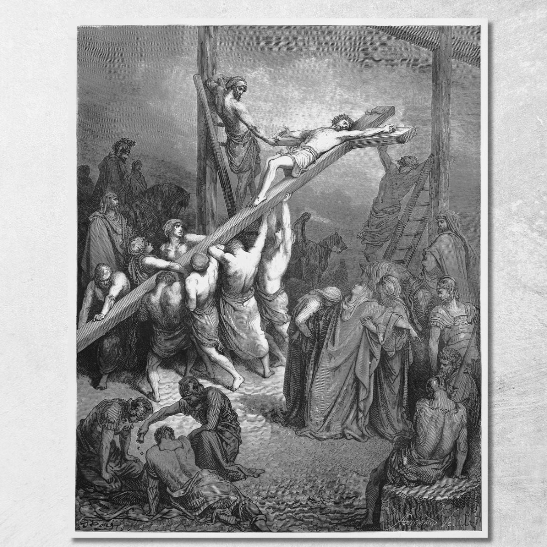 La Croce È Innalzata Doré Gustave gdr70 quadro stampato su tela La Croce È Innalzata Doré Gustave gdr70 quadro stampato su tela