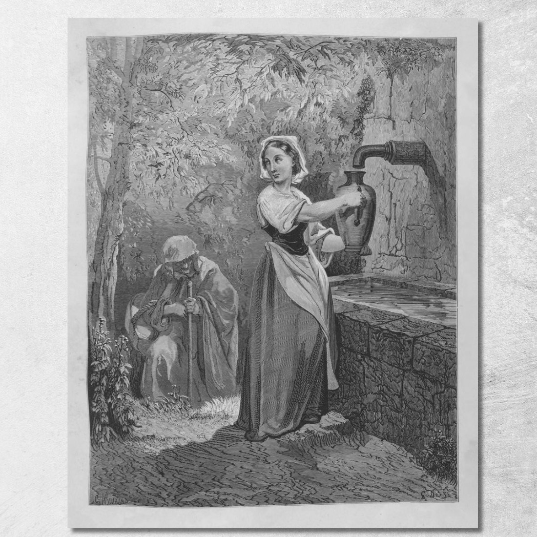 Fiabe Pl 36 Doré Gustave gdr153 quadro stampato su tela Fiabe Pl 36 Doré Gustave gdr153 quadro stampato su tela