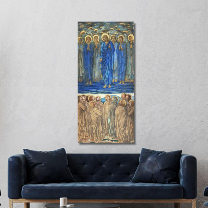 Ascensione Di Cristo Atti I 1-9 Studio Per Vetrata Edward Burne Jones ebj2 quadro stampato su tela