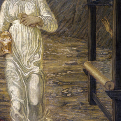 Amore E Psiche - Murales Verdi Del Palazzo - Psiche Posta Da Venere La Compita Edward Burne Jones ebj4 quadro stampato su tela