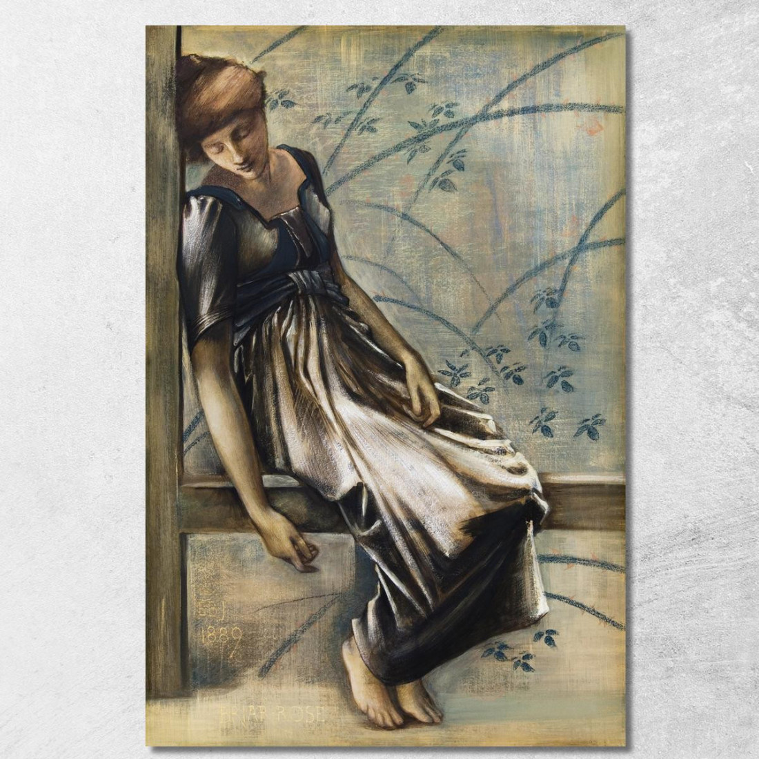 La Serie Briar Rose - Studio Per 'The Garden Court' 1893 Edward Burne Jones ebj24 quadro stampato su tela La Serie Briar Rose - Studio Per 'The Garden Court' 1893 Edward Burne Jones ebj24 quadro stampato su tela