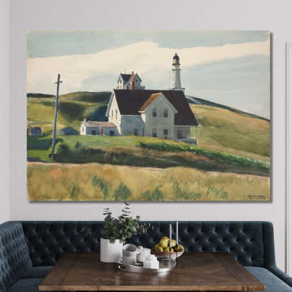 Collina E Case Cape Elizabeth Maine Edward Hopper eho20 quadro stampato su tela