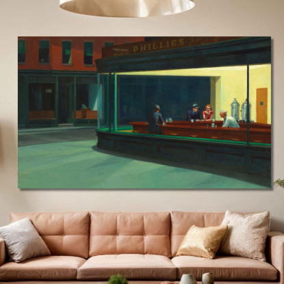 Falchi Notturni Edward Hopper eho31 quadro stampato su tela