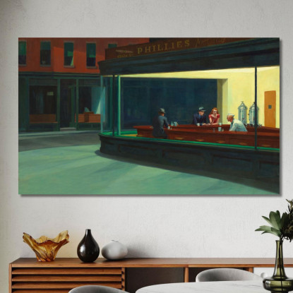 Falchi Notturni Edward Hopper eho31 quadro stampato su tela
