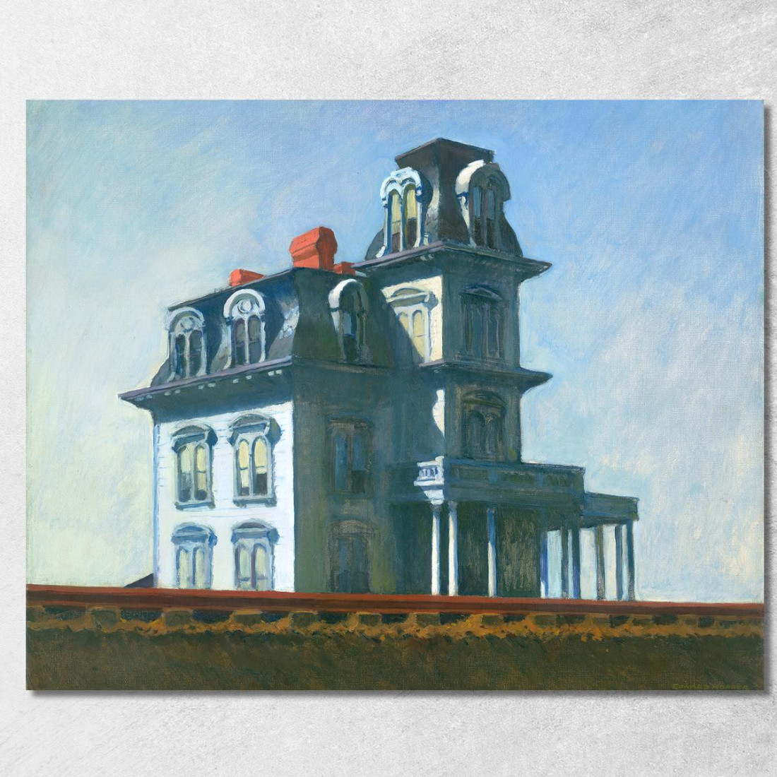 Casa Lungo La Ferrovia Edward Hopper eho51 quadro stampato su tela Casa Lungo La Ferrovia Edward Hopper eho51 quadro stampato su tela