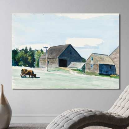Edifici Agricoli E Mucche Edward Hopper eho67 quadro stampato su tela