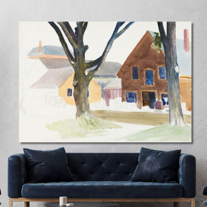 Case Con Lapidi Edward Hopper eho74 quadro stampato su tela