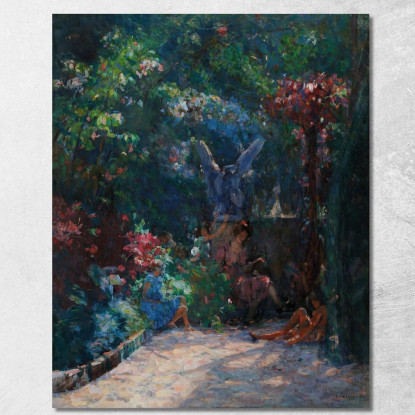 Lezione Nel Mio Giardino Eliseu Visconti evs29 quadro stampato su tela