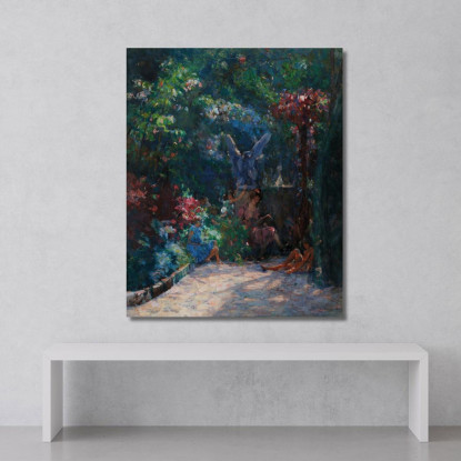 Lezione Nel Mio Giardino Eliseu Visconti evs29 quadro stampato su tela