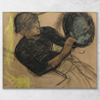 Chez La Modiste (Modiste Che Guarnisce Un Cappello) Edgar Degas edg134 quadro stampato su tela