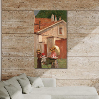 La Mia Famiglia A Saint Hubert Eliseu Visconti evs38 quadro stampato su tela