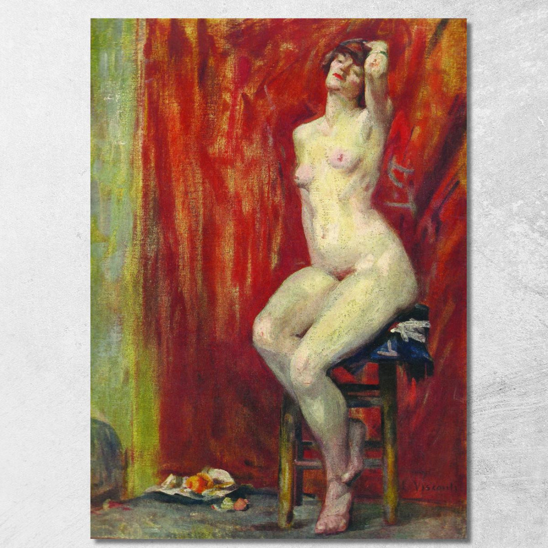 Seduto Nudo Eliseu Visconti evs44 quadro stampato su tela Seduto Nudo Eliseu Visconti evs44 quadro stampato su tela