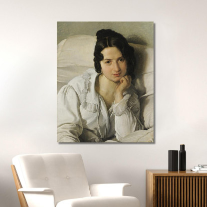 Portrait Of Carolina Zucchi Francesco Hayez fhy8 quadro stampato su tela