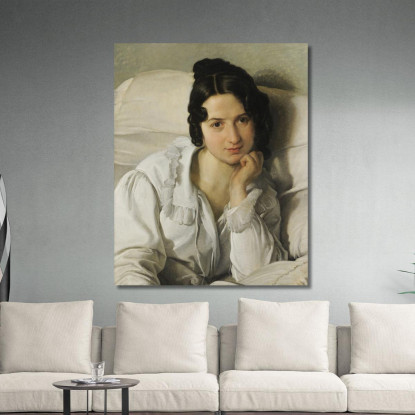 Portrait Of Carolina Zucchi Francesco Hayez fhy8 quadro stampato su tela