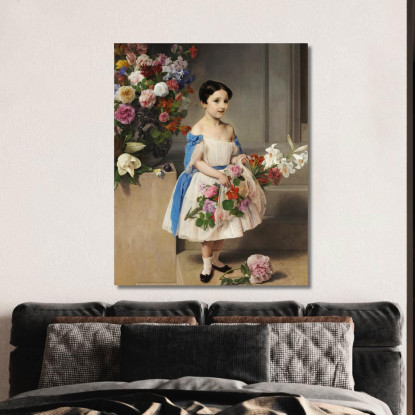 Portrait Of Countess Antonietta Negroni Prati Morosini As A Child Francesco Hayez fhy9 quadro stampato su tela