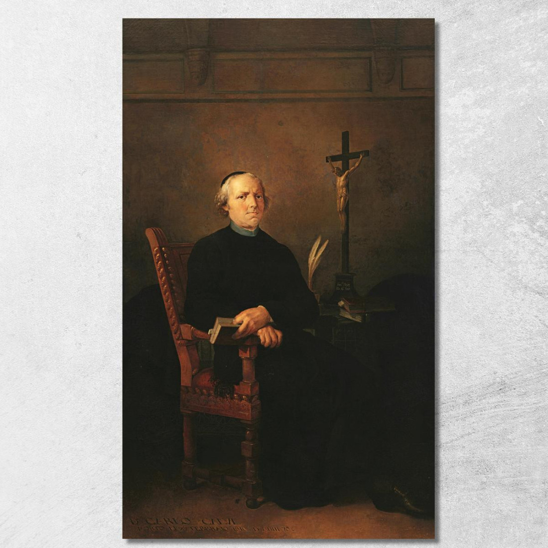 Portrait Of Carlo Calvi Francesco Hayez fhy26 quadro stampato su tela Portrait Of Carlo Calvi Francesco Hayez fhy26 quadro stampato su tela