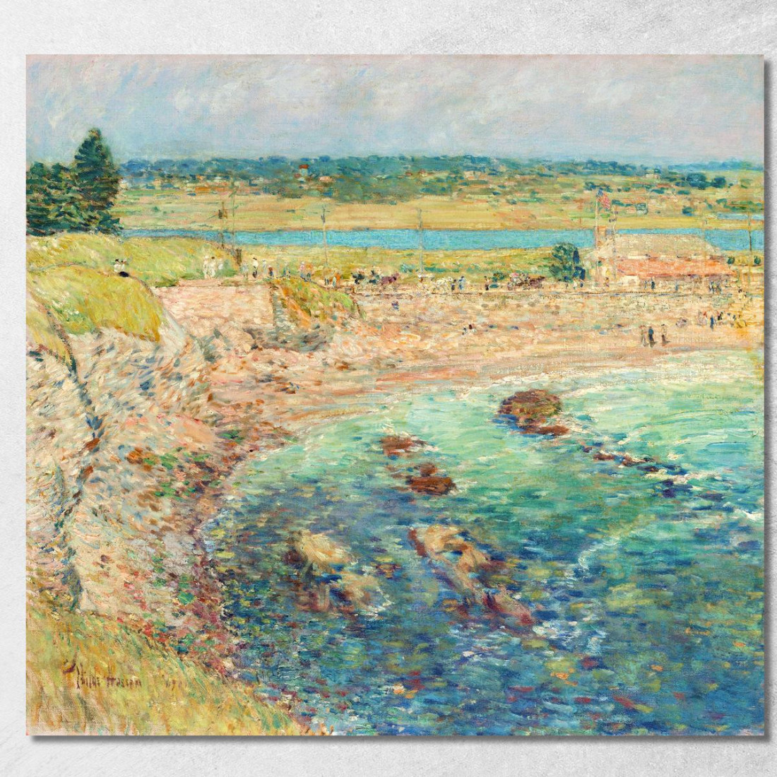Spiaggia Di Bailey'S Newport Rhode Island Frederick Childe Hassam fch3 quadro stampato su tela Spiaggia Di Bailey'S Newport Rhode Island Frederick Childe Hassam fch3 quadro stampato su tela