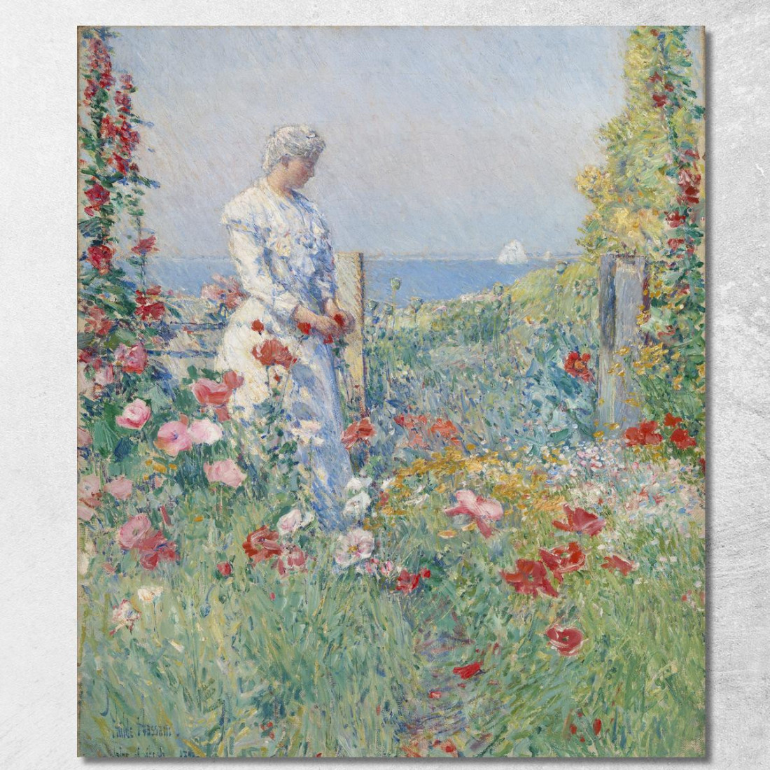 Nel Giardino Celia Thaxter Nel Suo Giardino Frederick Childe Hassam fch4 quadro stampato su tela Nel Giardino Celia Thaxter Nel Suo Giardino Frederick Childe Hassam fch4 quadro stampato su tela