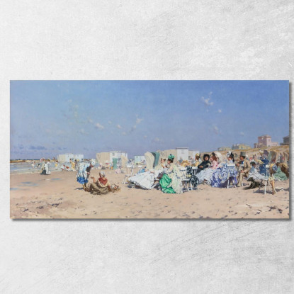 Spiaggia A Scheveningen In Olanda Frederik Hendrik Kaemmerer fhk6 quadro stampato su tela