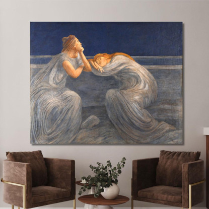 Notturno Gaetano Previati gpr7 quadro stampato su tela