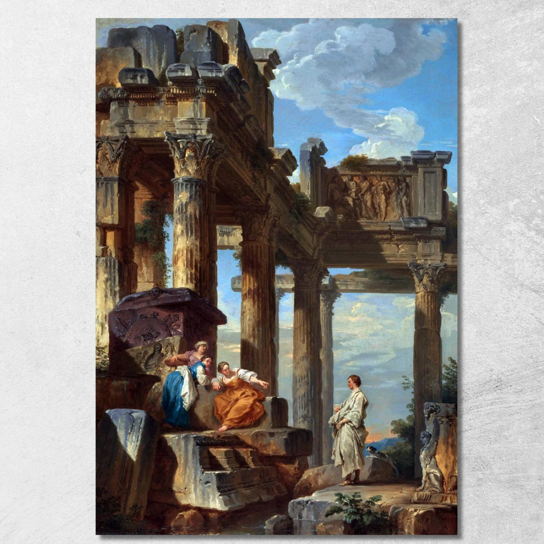 Figure Tra Le Rovine Con Il Profeta Giovanni Paolo Pannini gpp7 quadro stampato su tela Figure Tra Le Rovine Con Il Profeta Giovanni Paolo Pannini gpp7 quadro stampato su tela