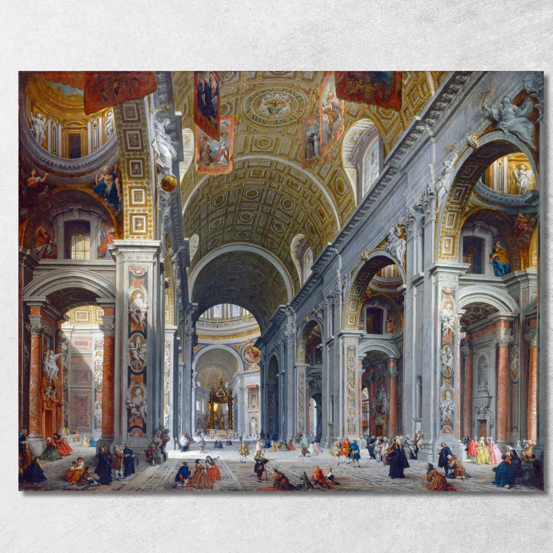 Interno Di San Pietro Roma Giovanni Paolo Pannini gpp12 quadro stampato su tela Interno Di San Pietro Roma Giovanni Paolo Pannini gpp12 quadro stampato su tela