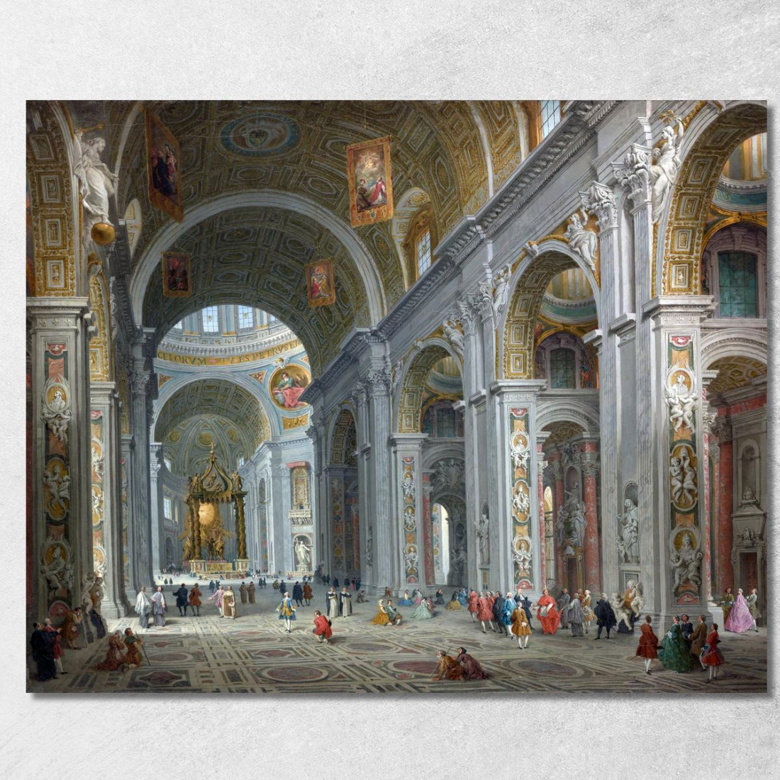 Interno Di San Pietro 4 Roma Giovanni Paolo Pannini gpp15 quadro stampato su tela Interno Di San Pietro 4 Roma Giovanni Paolo Pannini gpp15 quadro stampato su tela