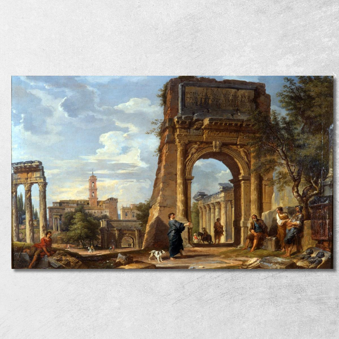 L'Arco Di Tito E Il Foro Romano Giovanni Paolo Pannini gpp22 quadro stampato su tela L'Arco Di Tito E Il Foro Romano Giovanni Paolo Pannini gpp22 quadro stampato su tela