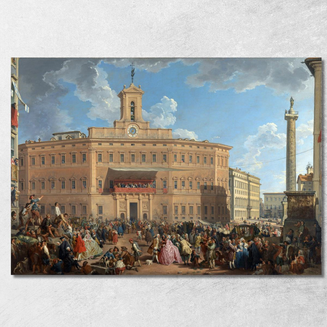 The Lottery In Piazza Di Montecitorio Giovanni Paolo Pannini gpp23 quadro stampato su tela The Lottery In Piazza Di Montecitorio Giovanni Paolo Pannini gpp23 quadro stampato su tela