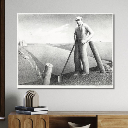 In Primavera Grant Wood gwo3 quadro stampato su tela