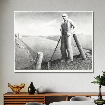In Primavera Grant Wood gwo3 quadro stampato su tela