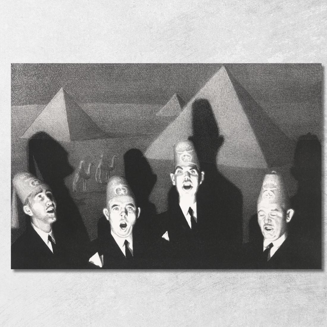 Quartetto Di Shriner Grant Wood gwo4 quadro stampato su tela Quartetto Di Shriner Grant Wood gwo4 quadro stampato su tela