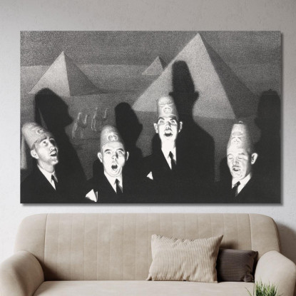 Quartetto Di Shriner Grant Wood gwo4 quadro stampato su tela