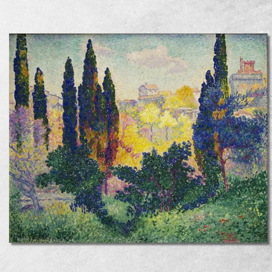 Cipressi A Cagnes Henri Edmond Cross hec7 quadro stampato su tela