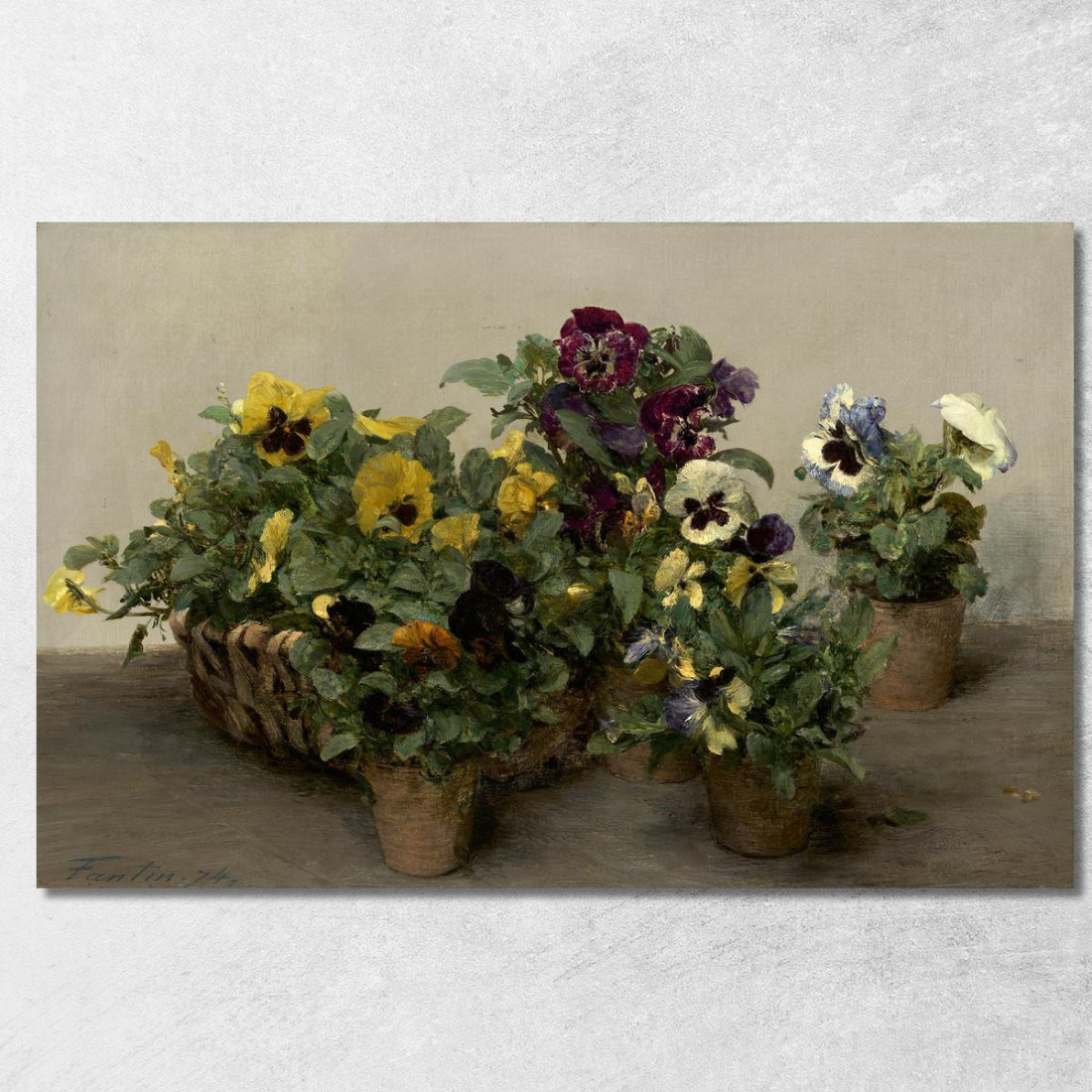 Viole Del Pensiero Henri Fantin-Latou hfl8 quadro stampato su tela Viole Del Pensiero Henri Fantin-Latou hfl8 quadro stampato su tela