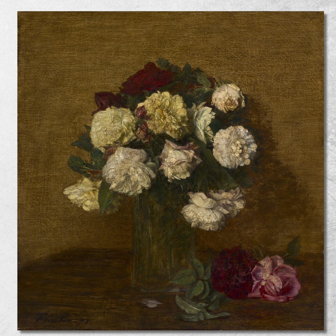 Rose In Un Vaso Henri Fantin-Latou hfl15 quadro stampato su tela