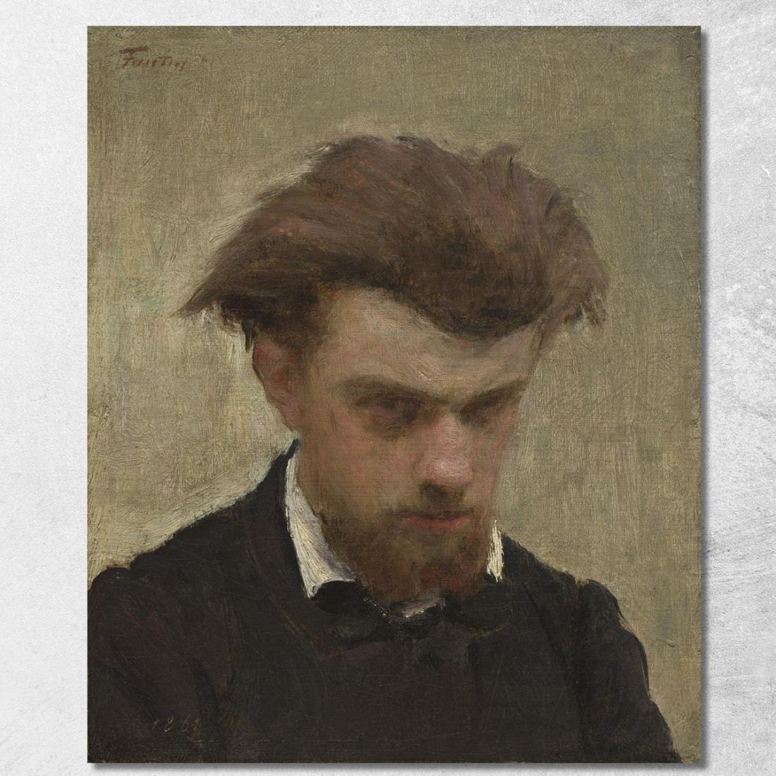 Autoritratto Henri Fantin-Latou hfl18 quadro stampato su tela Autoritratto Henri Fantin-Latou hfl18 quadro stampato su tela