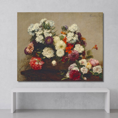 Natura Morta Con Fiori Henri Fantin-Latou hfl19 quadro stampato su tela
