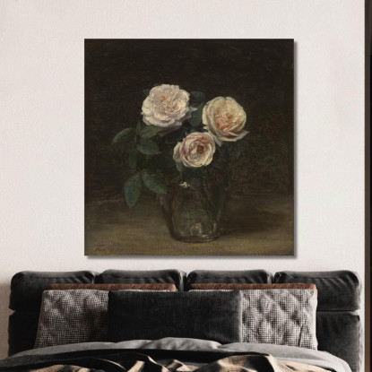 Natura Morta Con Rose Henri Fantin-Latou hfl23 quadro stampato su tela